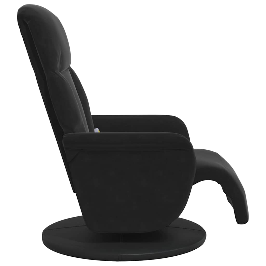 Massage Recliner Chair with Footrest Black Velvet