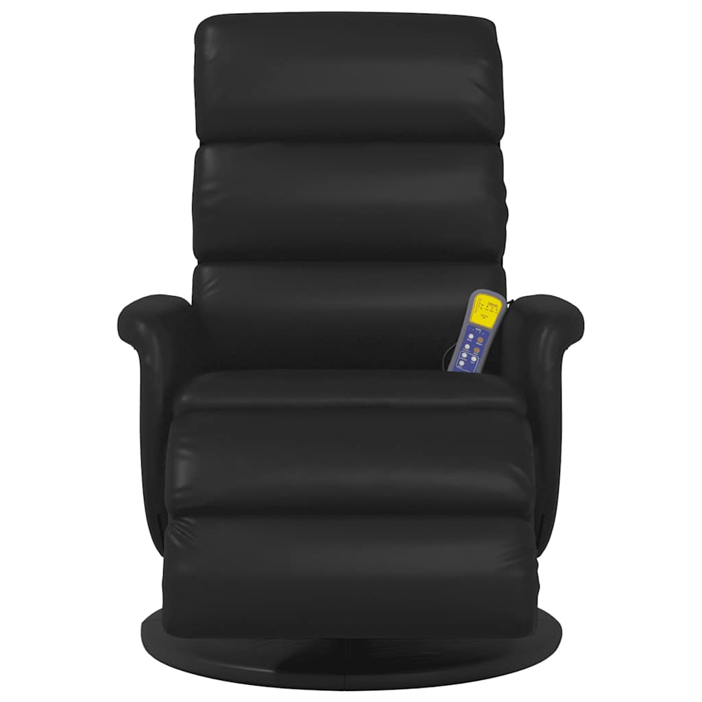 Massage Recliner Chair with Footrest Black Faux Leather