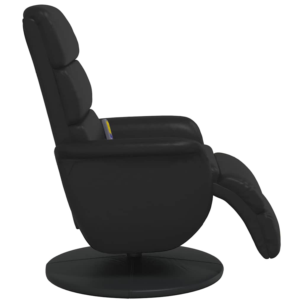 Massage Recliner Chair with Footrest Black Faux Leather