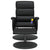 Massage Recliner Chair with Footstool Black Faux Leather