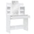 Dressing Table with LED Lights White 96x40x142 cm