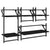 4 Piece Wall Shelf Set with Bars Black Engineered Wood