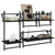 4 Piece Wall Shelf Set with Bars Black Engineered Wood