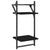 4 Piece Wall Shelf Set with Bars Black Engineered Wood