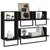 4 Piece Wall Shelf Set with Bars Black Engineered Wood