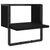 6 Piece Wall Shelf Set with Bars Black Engineered Wood