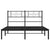 Metal Bed Frame without Mattress with Headboard Black 135x190 cm