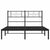 Metal Bed Frame without Mattress with Headboard Black 150x200 cm