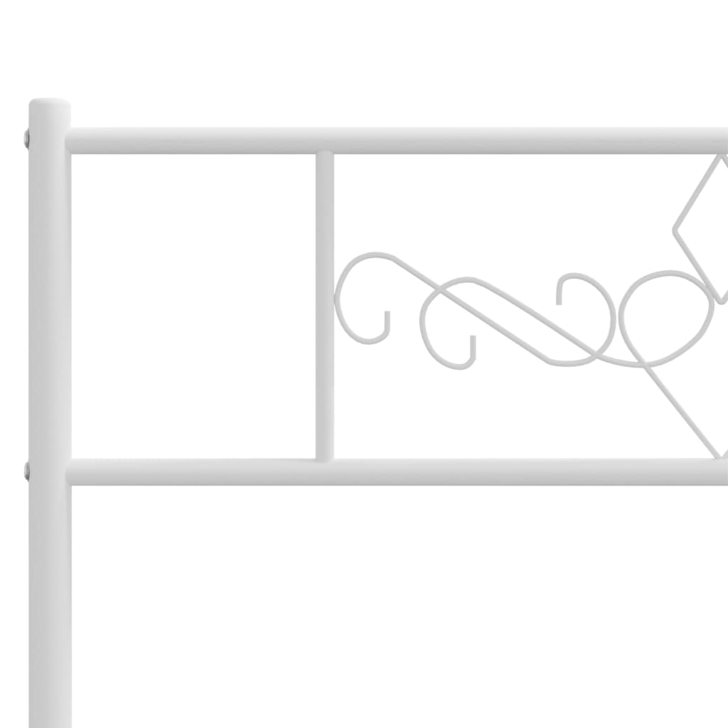 Metal Bed Frame without Mattress with Headboard White 135x190 cm