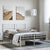 Metal Bed Frame without Mattress with Footboard White 150x200 cm