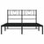 Metal Bed Frame without Mattress with Headboard Black 135x190 cm