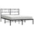 Metal Bed Frame without Mattress with Headboard Black 150x200 cm