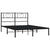 Metal Bed Frame without Mattress with Headboard Black 150x200 cm