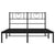 Metal Bed Frame without Mattress with Headboard Black 150x200 cm