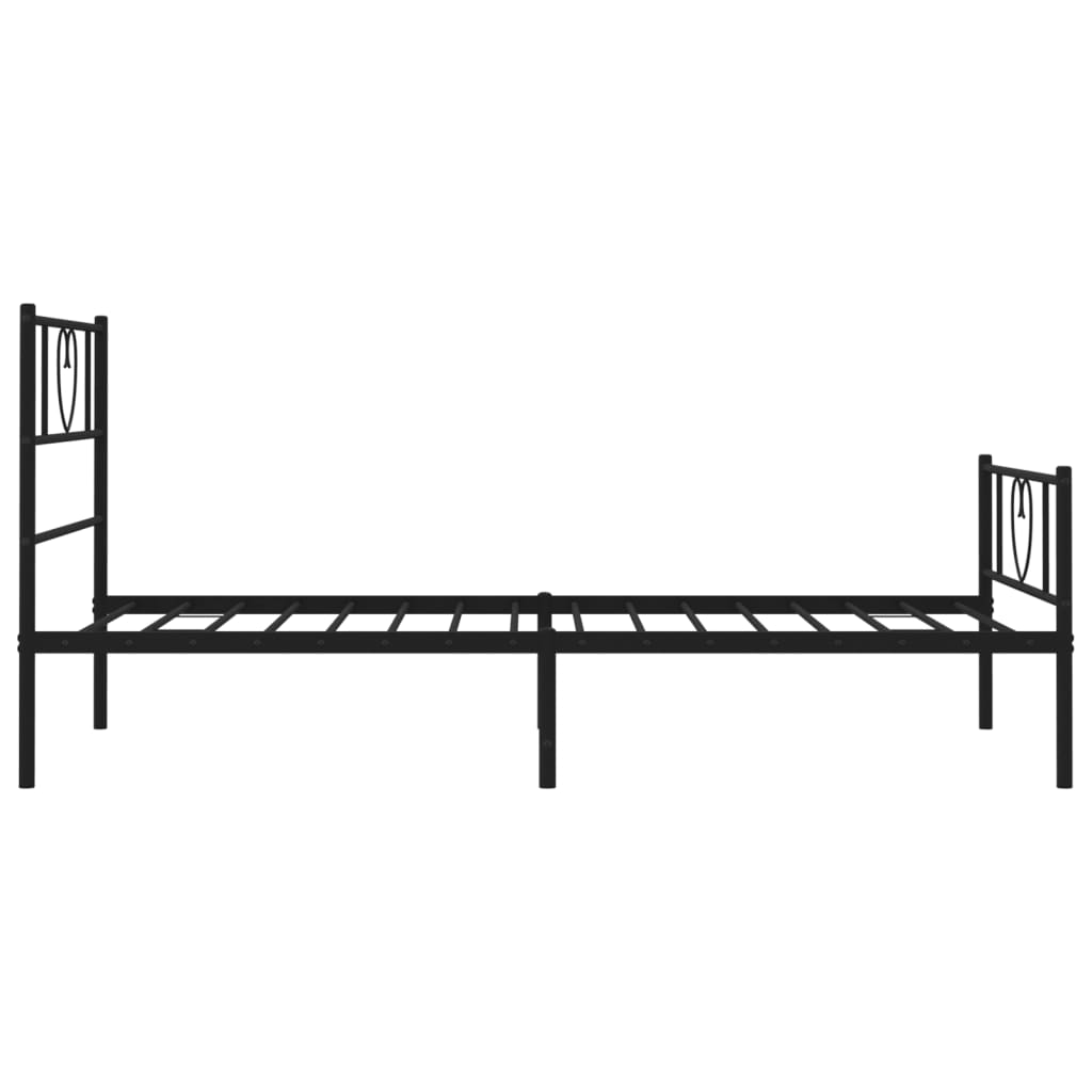 Metal Bed Frame without Mattress with Footboard Black 107x203 cm King Single