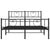 Metal Bed Frame without Mattress with Footboard Black 135x190 cm