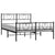 Metal Bed Frame without Mattress with Footboard Black 150x200 cm