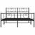 Metal Bed Frame without Mattress with Footboard Black 150x200 cm