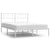 Metal Bed Frame without Mattress with Headboard White 135x190 cm