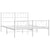 Metal Bed Frame without Mattress with Footboard White 150x200 cm