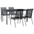 5 Piece Garden Dining Set Black Steel and Textilene