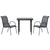 3 Piece Garden Dining Set Black Steel and Textilene