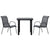 3 Piece Garden Dining Set Black Steel and Textilene