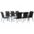 9 Piece Garden Dining Set Black Steel and Textilene