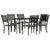 7 Piece Garden Dining Set Black Steel and Textilene