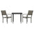 3 Piece Garden Dining Set Black Steel and Textilene