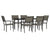 7 Piece Garden Dining Set Black Steel and Textilene