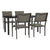 5 Piece Garden Dining Set Black Steel and Textilene