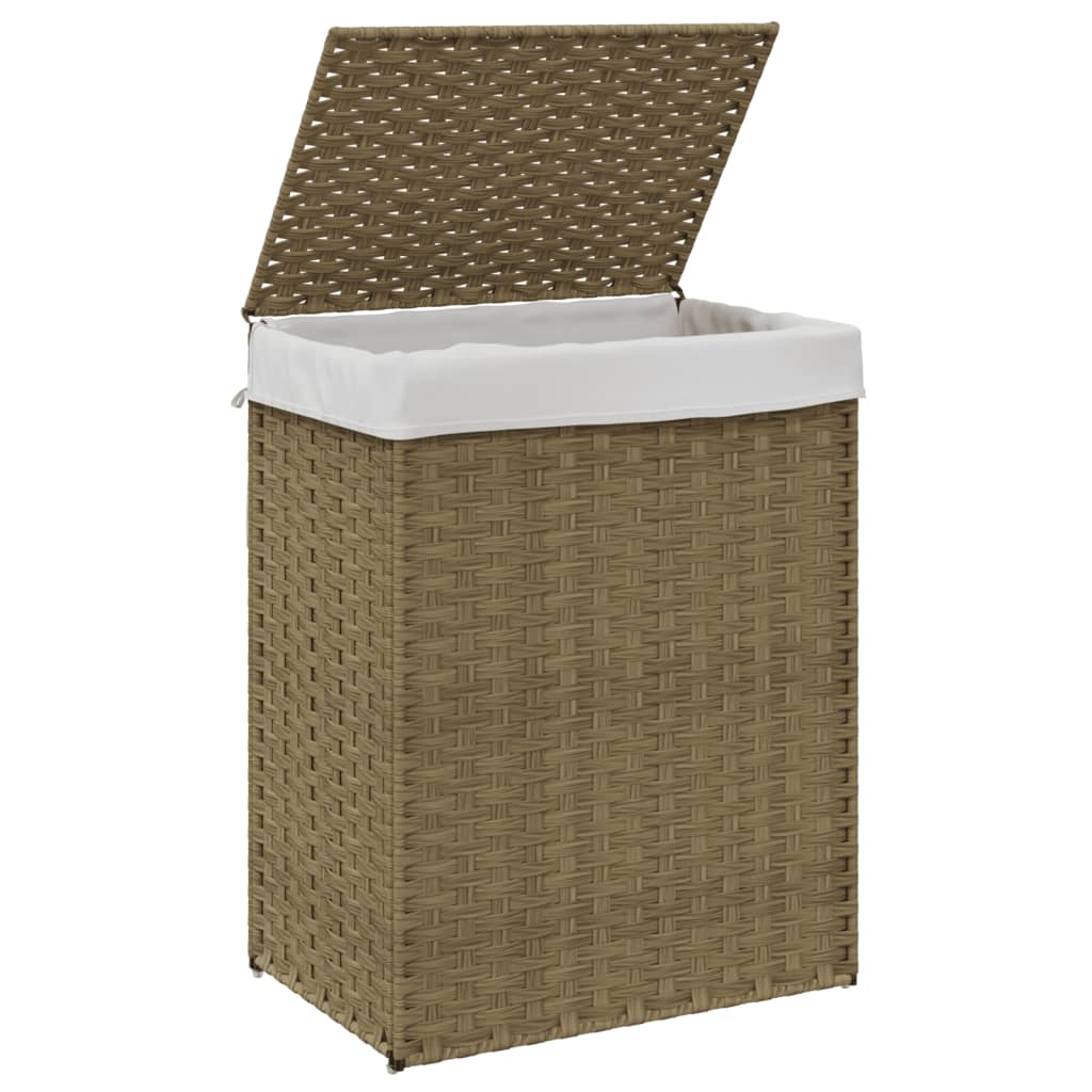 Laundry Basket with Lid 46x33x60 cm Poly Rattan