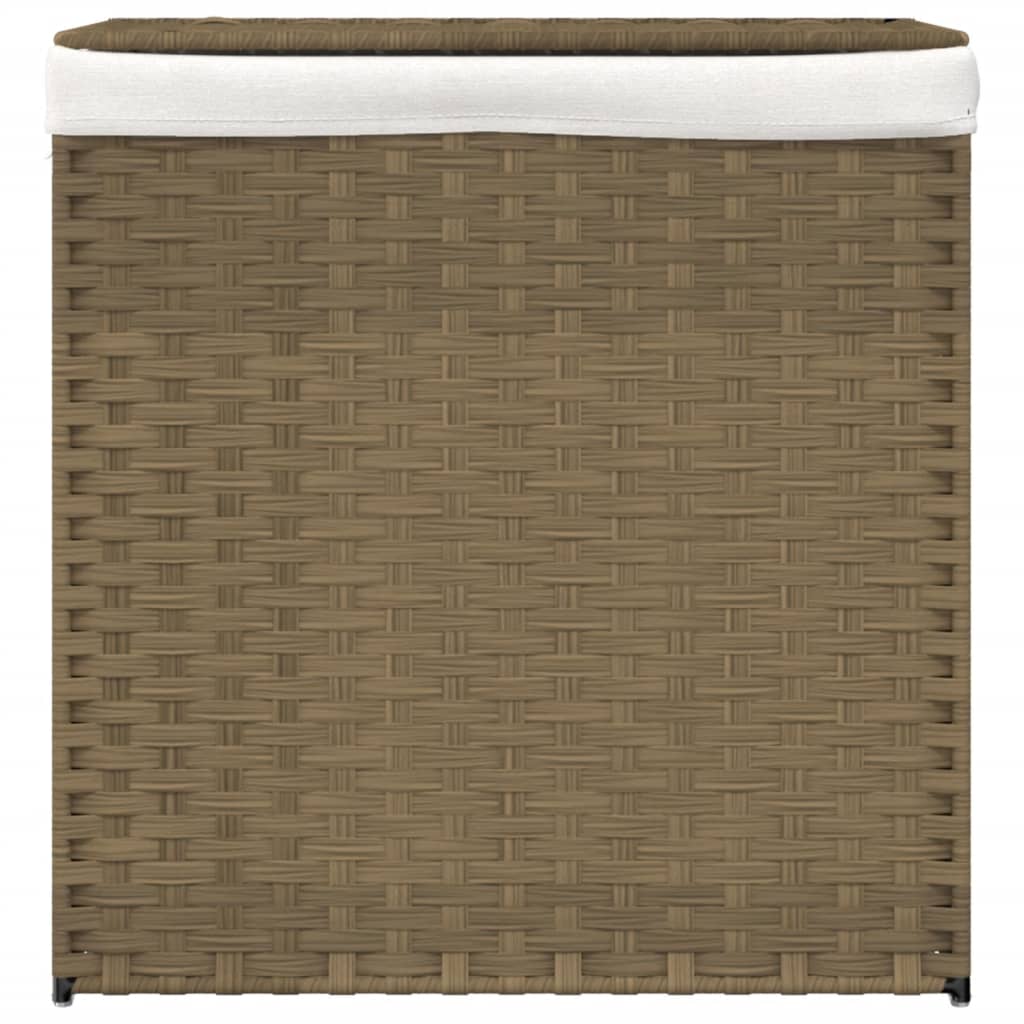 Laundry Basket with 2 Sections 53x35x57 cm Poly Rattan