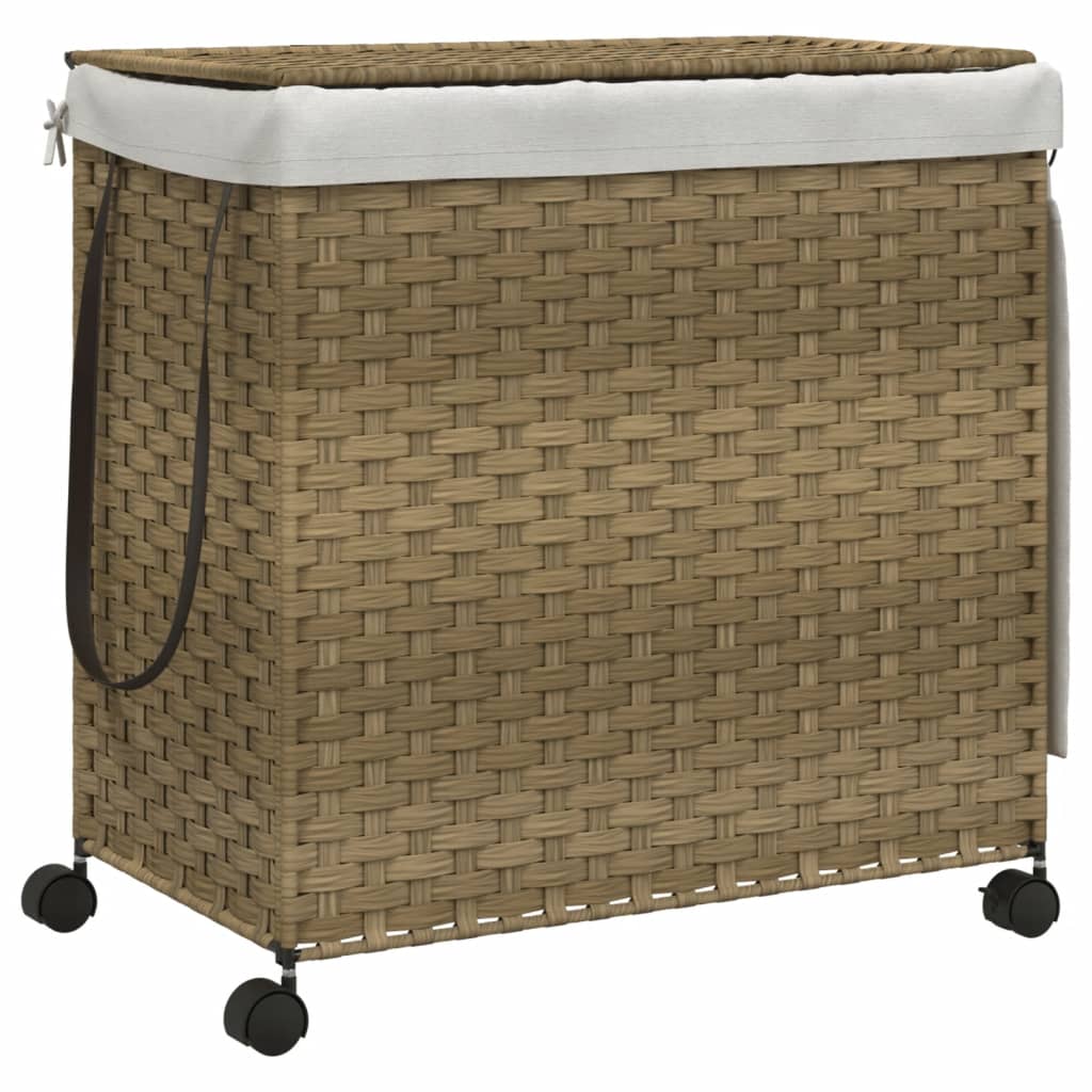Laundry Basket with Wheels 60x35x60.5 cm Rattan