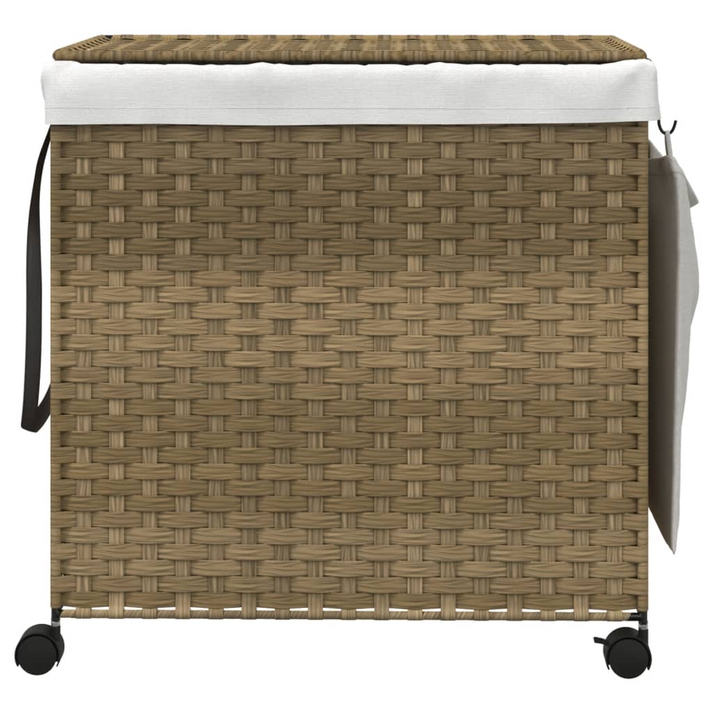 Laundry Basket with Wheels 60x35x60.5 cm Rattan
