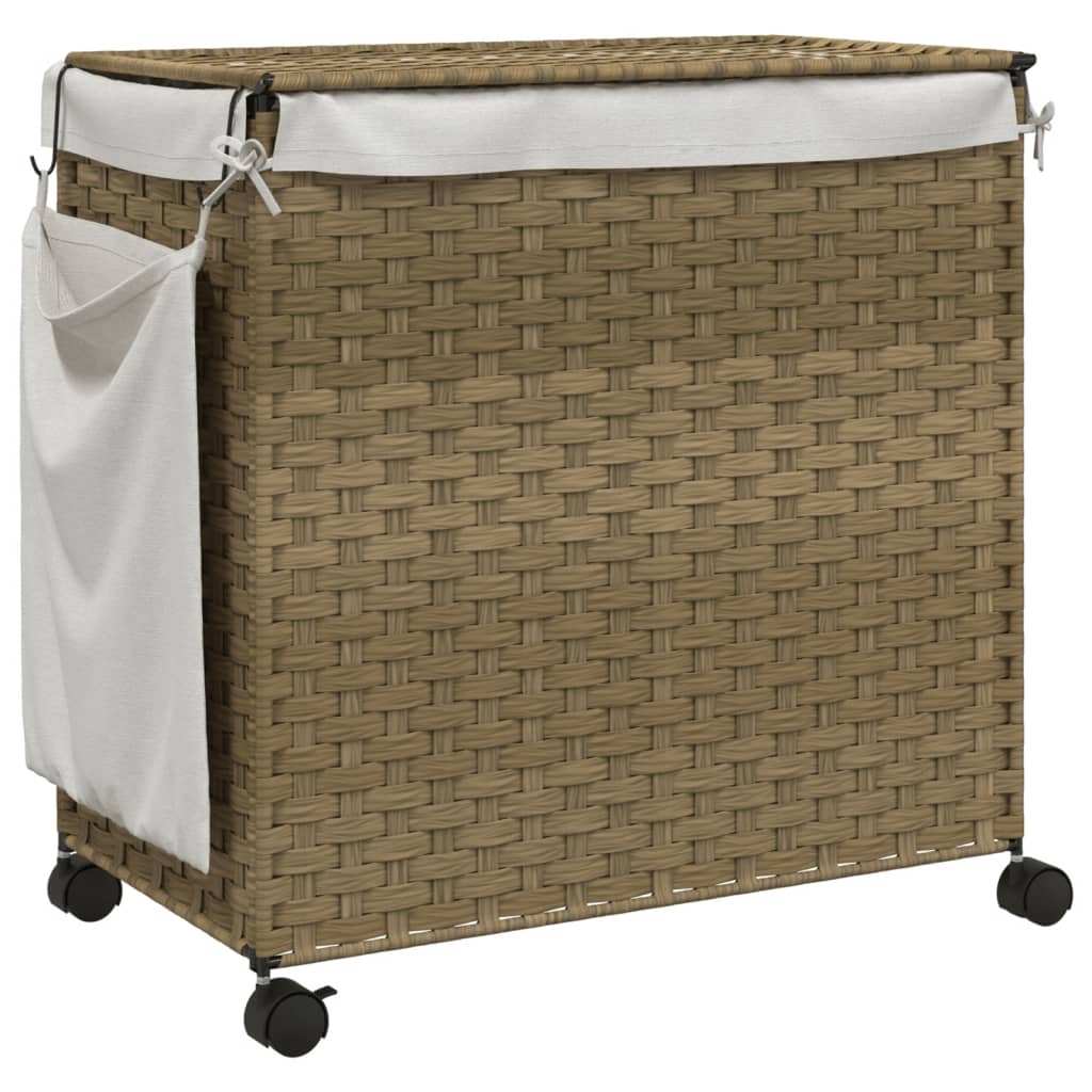 Laundry Basket with Wheels 60x35x60.5 cm Rattan
