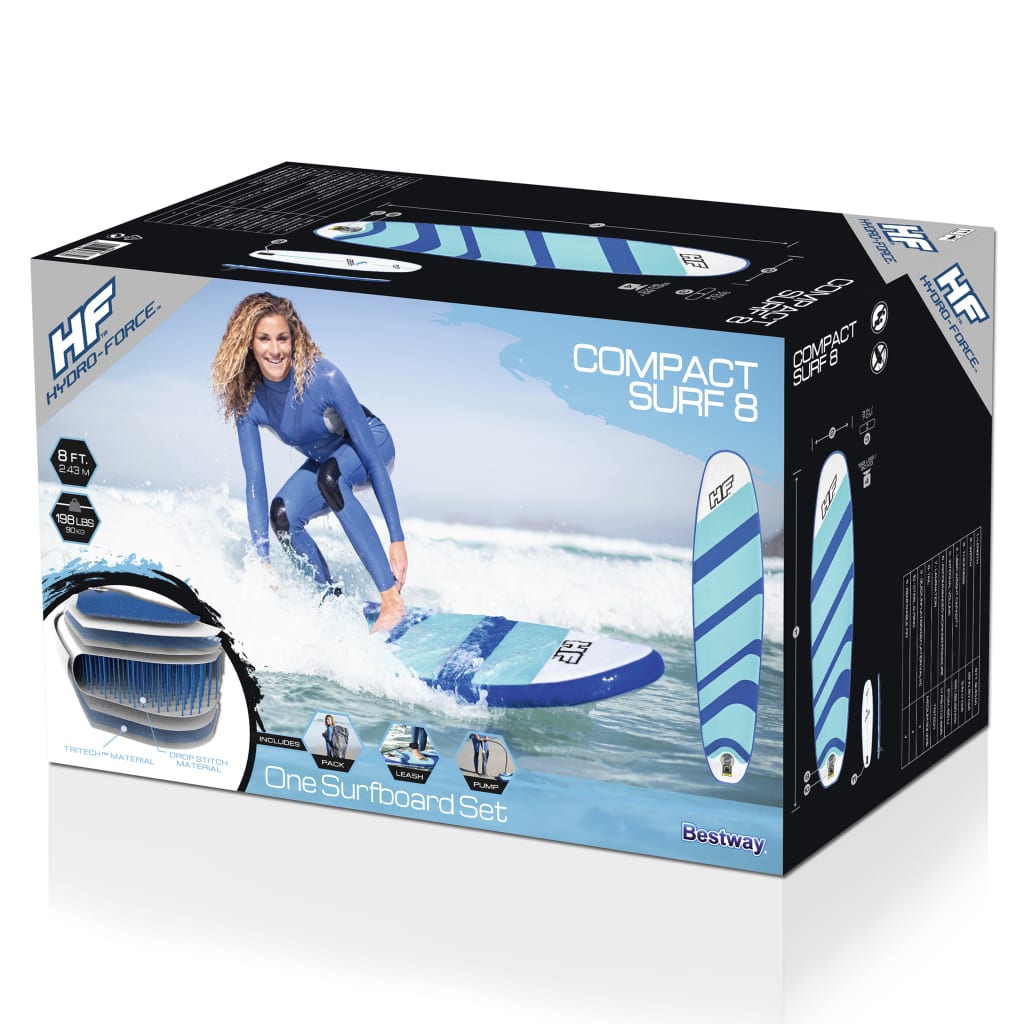 Bestway Hydro-Force Inflatable Surfboard Board 243x57x7 cm