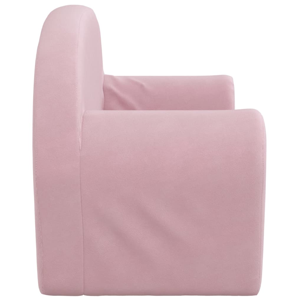 Kids' Sofa 2-Seater Pink Soft Plush