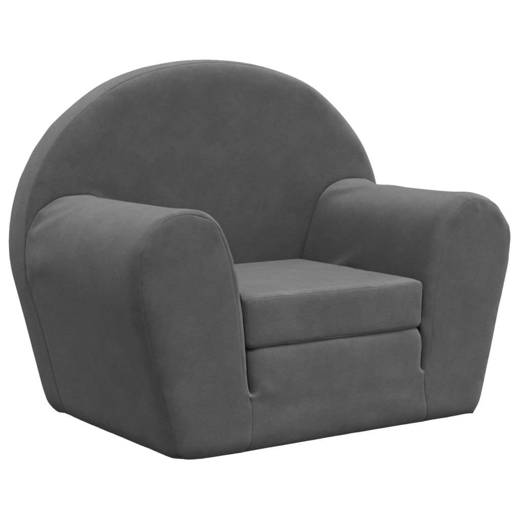 Kids' Sofa Bed Anthracite Soft Plush
