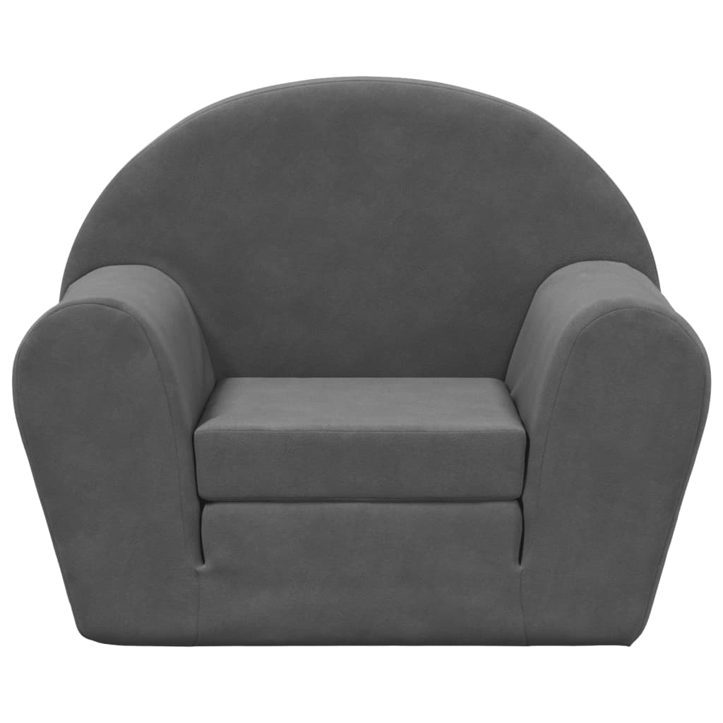 Kids' Sofa Bed Anthracite Soft Plush