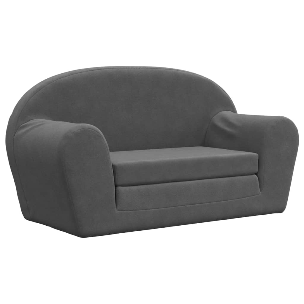 Kids' Sofa Bed 2-Seater Anthracite Soft Plush