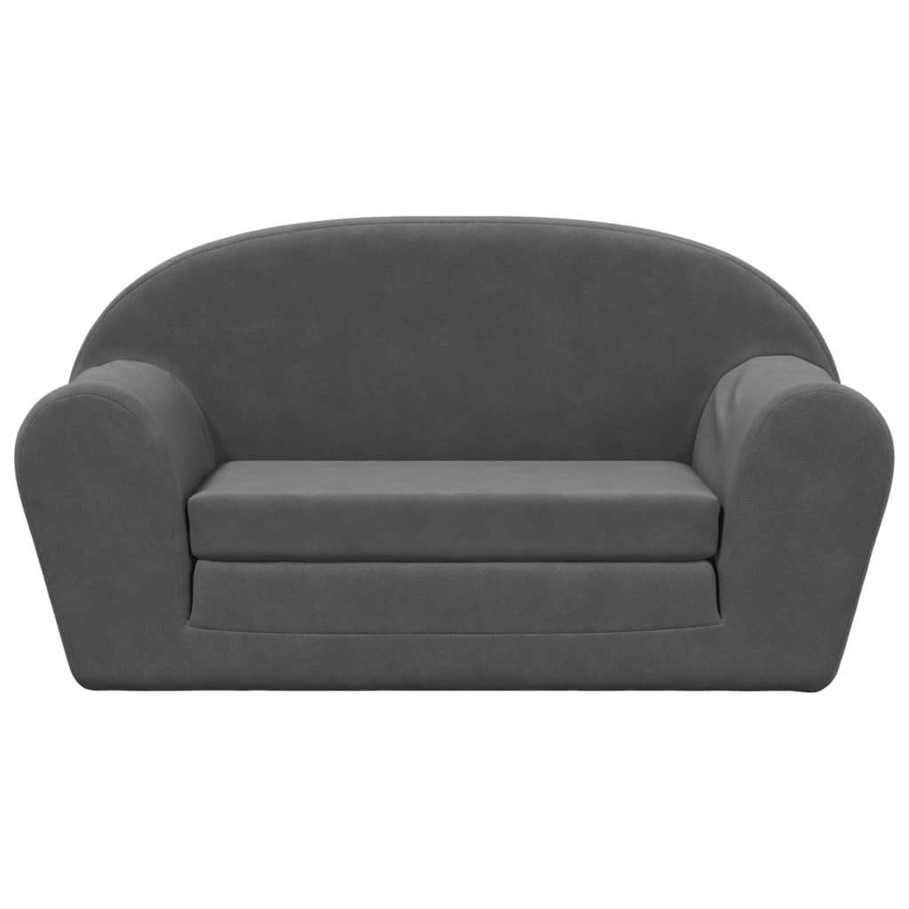 Kids' Sofa Bed 2-Seater Anthracite Soft Plush