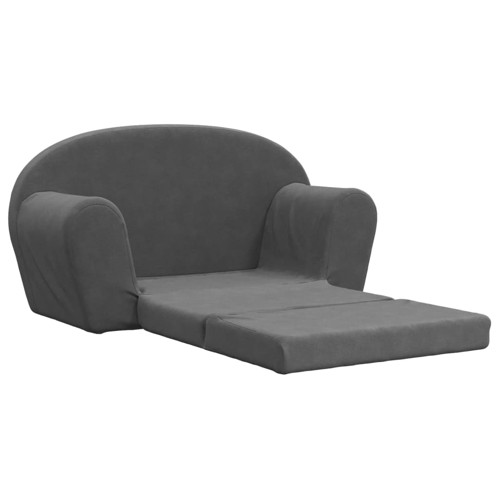 Kids' Sofa Bed 2-Seater Anthracite Soft Plush