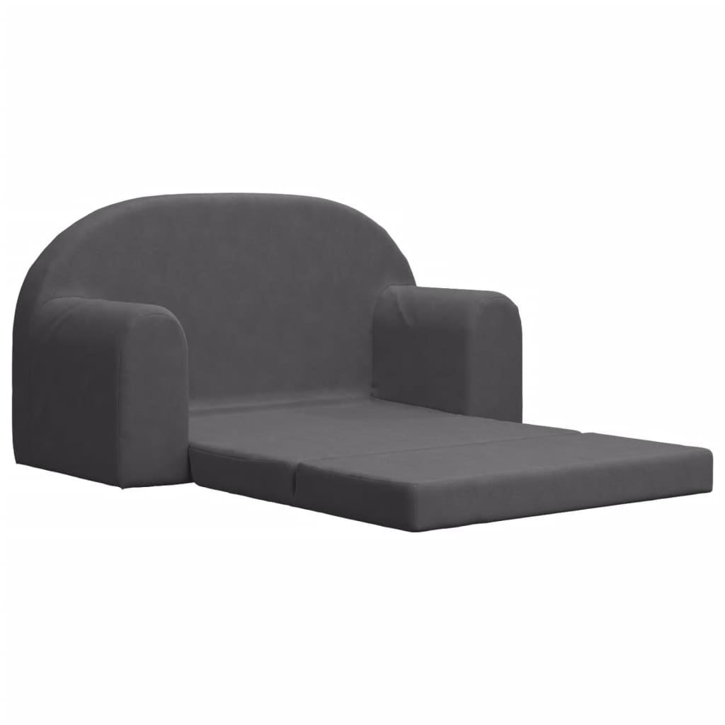 Kids' Sofa Bed 2-Seater Anthracite Soft Plush