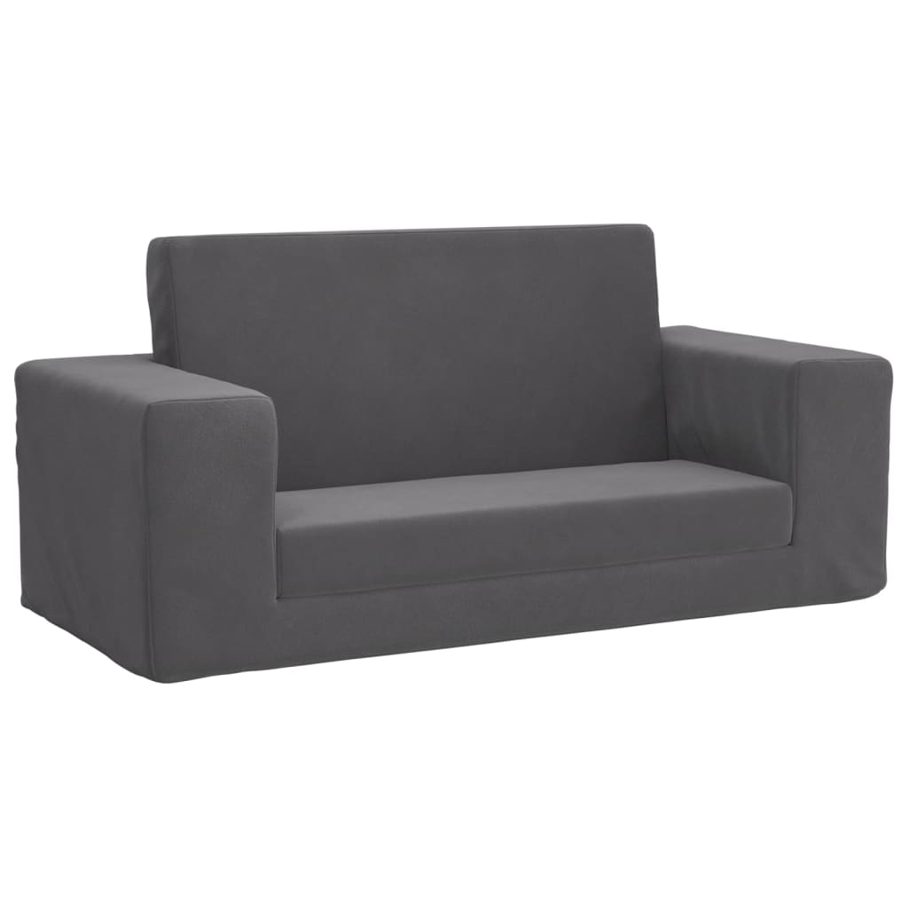 Kids' Sofa Bed 2-Seater Anthracite Soft Plush