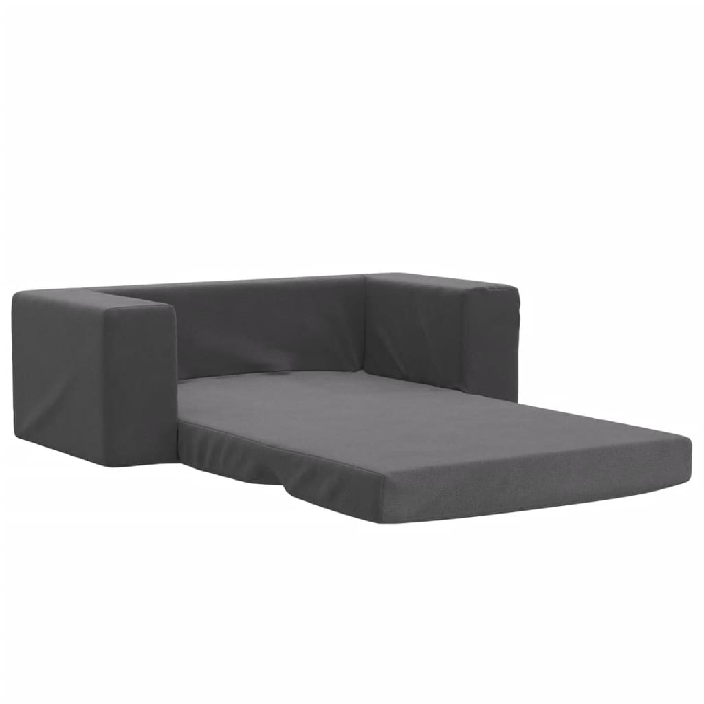 Kids' Sofa Bed 2-Seater Anthracite Soft Plush