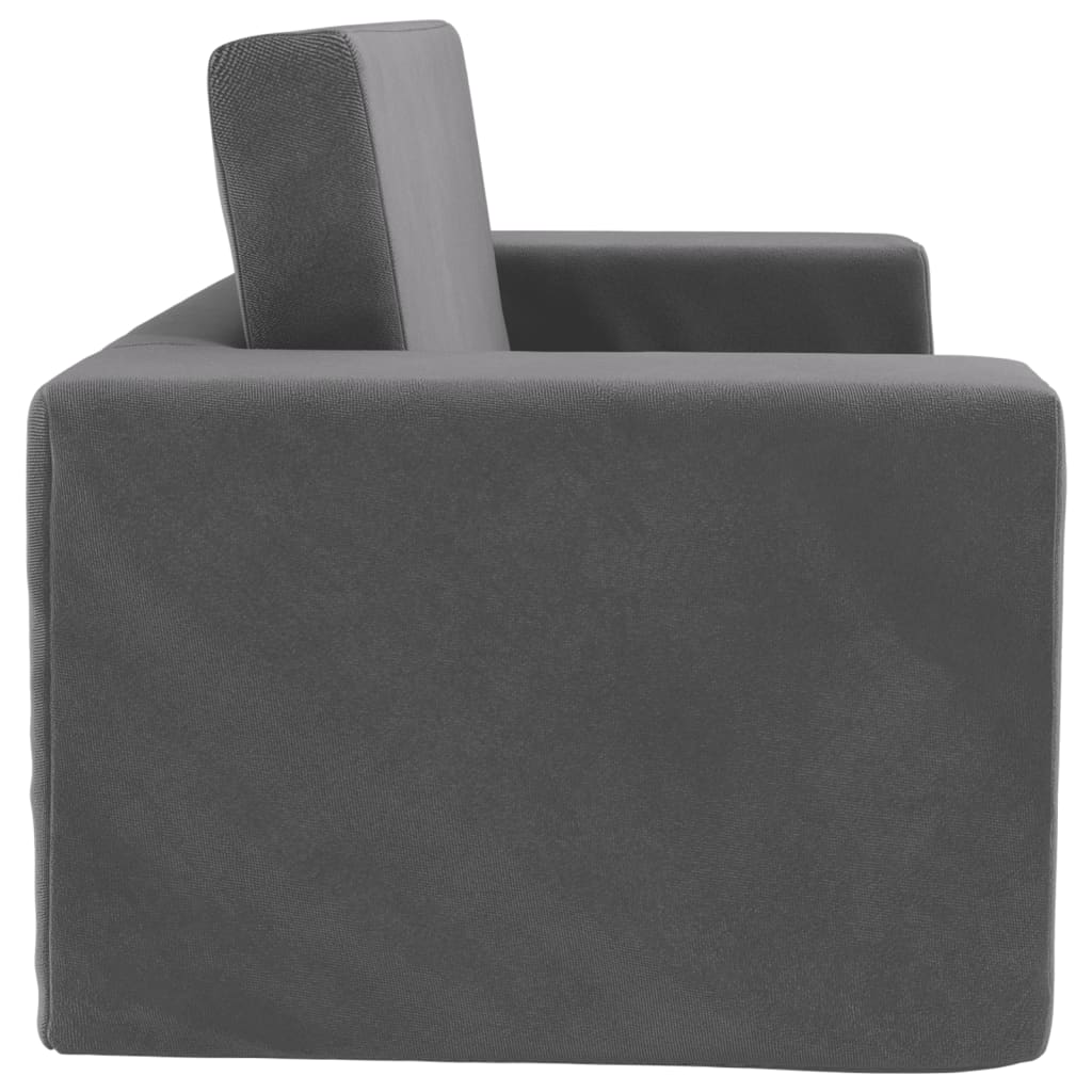 Kids' Sofa Bed 2-Seater Anthracite Soft Plush