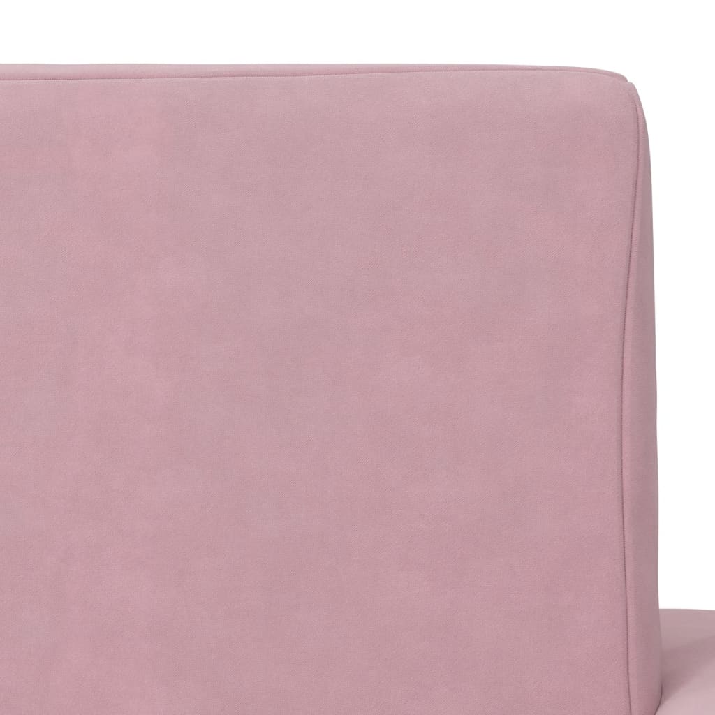 Kids' Sofa Bed 2-Seater Pink Soft Plush