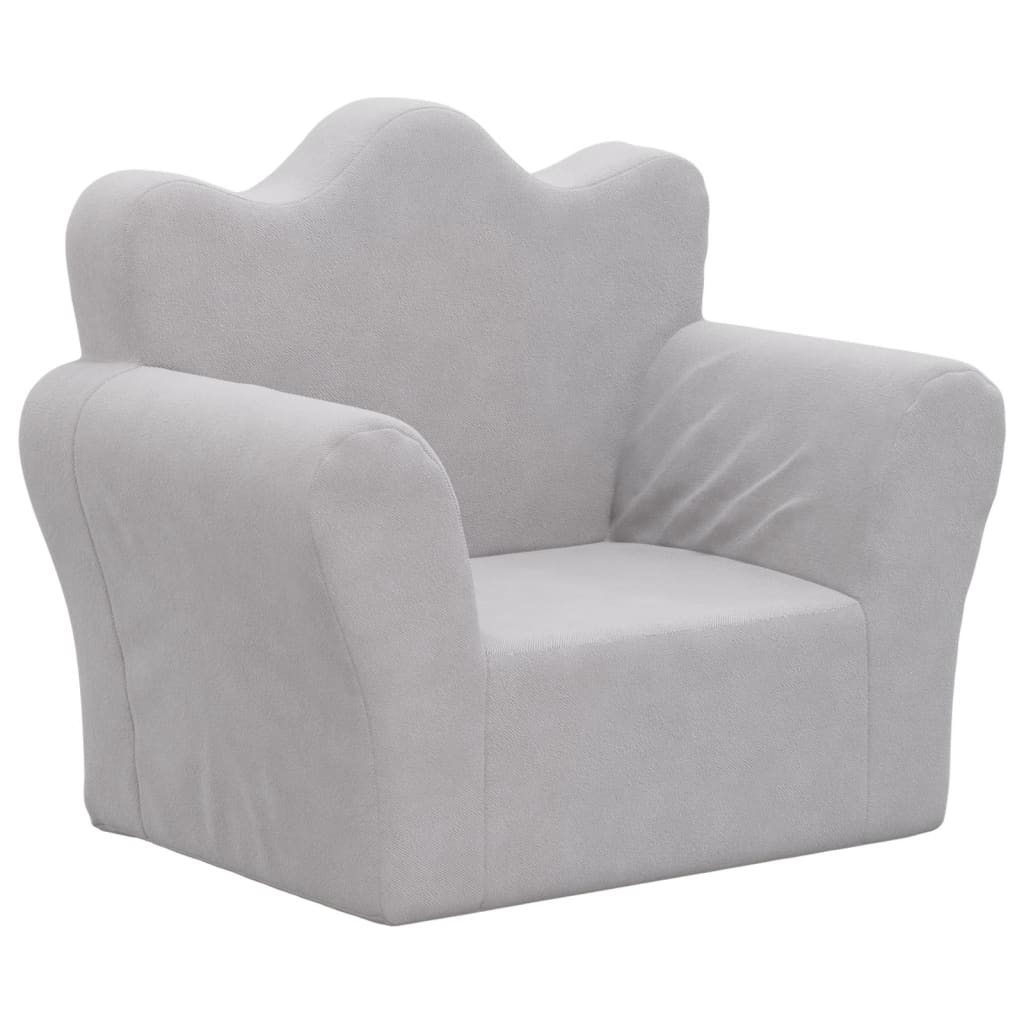 Kids' Sofa Light Grey Soft Plush